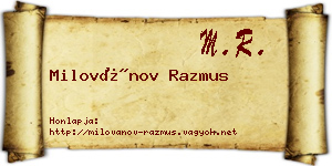 Milovánov Razmus névjegykártya